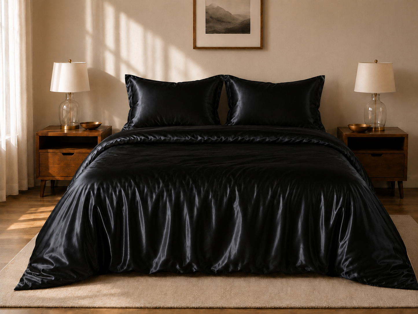 Grazamar Modal & Silk 4-Piece Duvet Cover Set