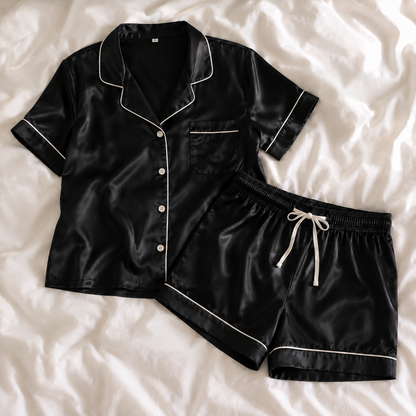 Grazamar Women’s Silky Satin Short-Sleeve Pajama Set