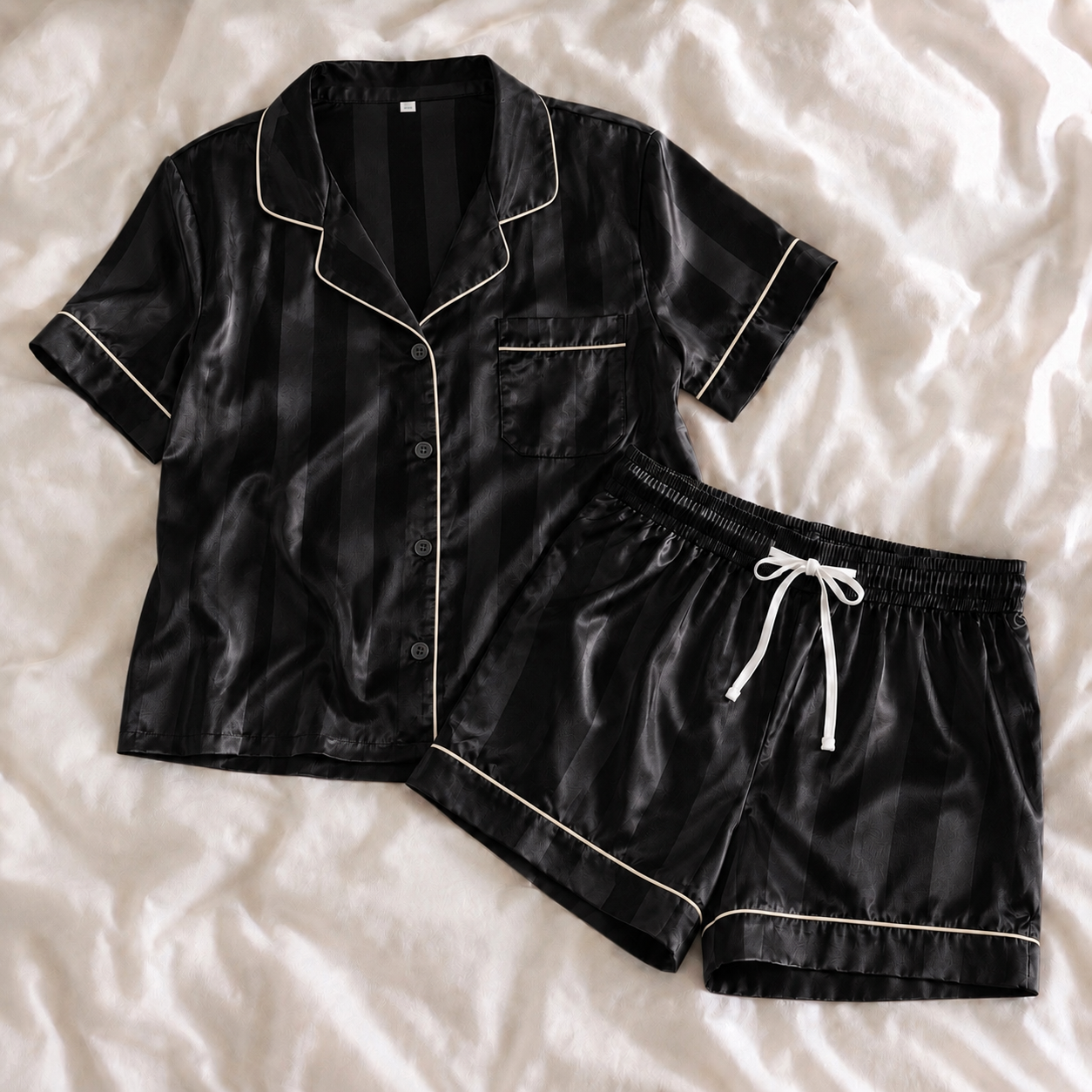 Grazamar Women’s Silky Satin Short-Sleeve Pajama Set