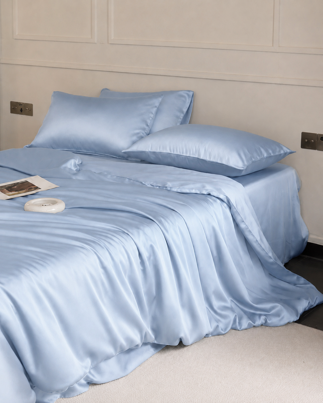 100% Mulberry Silk 3-Piece Duvet Cover Set