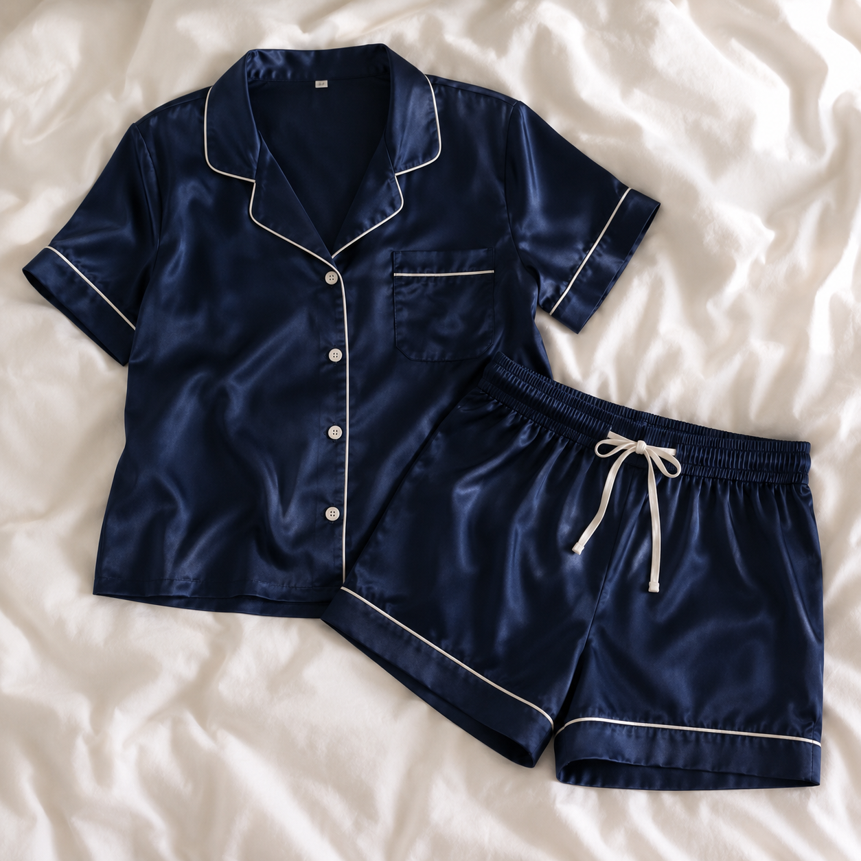 Grazamar Women’s Silky Satin Short-Sleeve Pajama Set