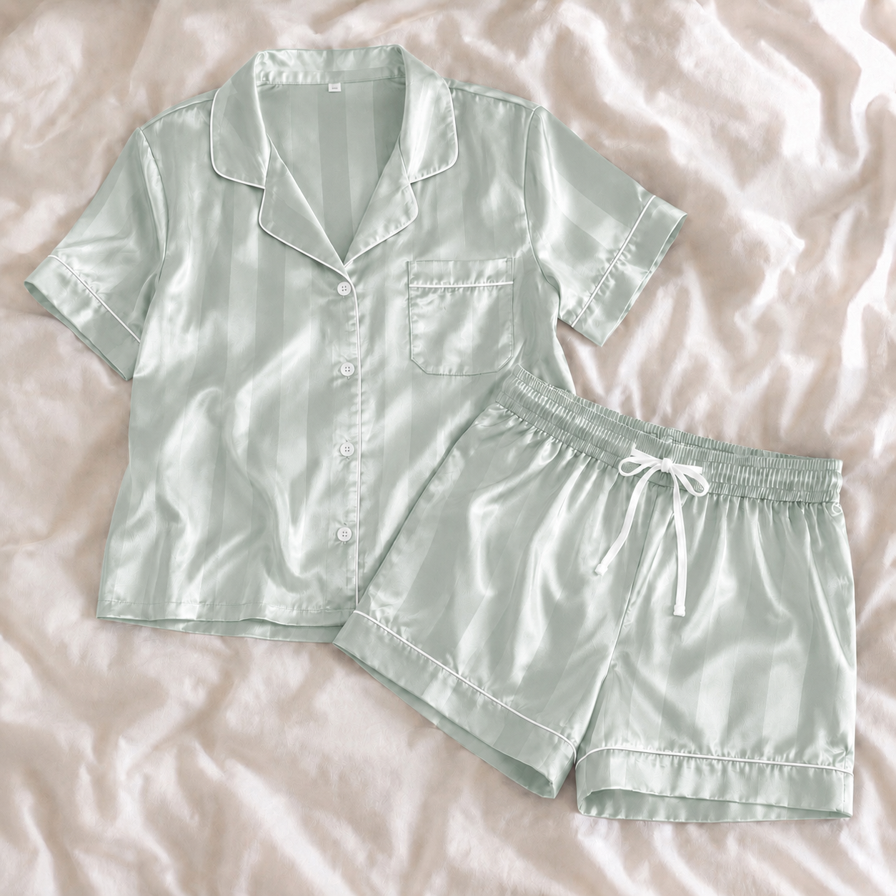 Grazamar Women’s Silky Satin Short-Sleeve Pajama Set