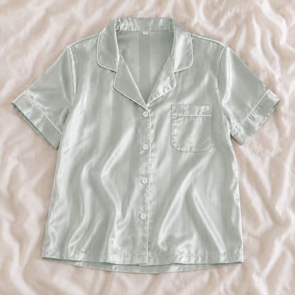 Grazamar Women’s Silky Satin Short-Sleeve Pajama Set