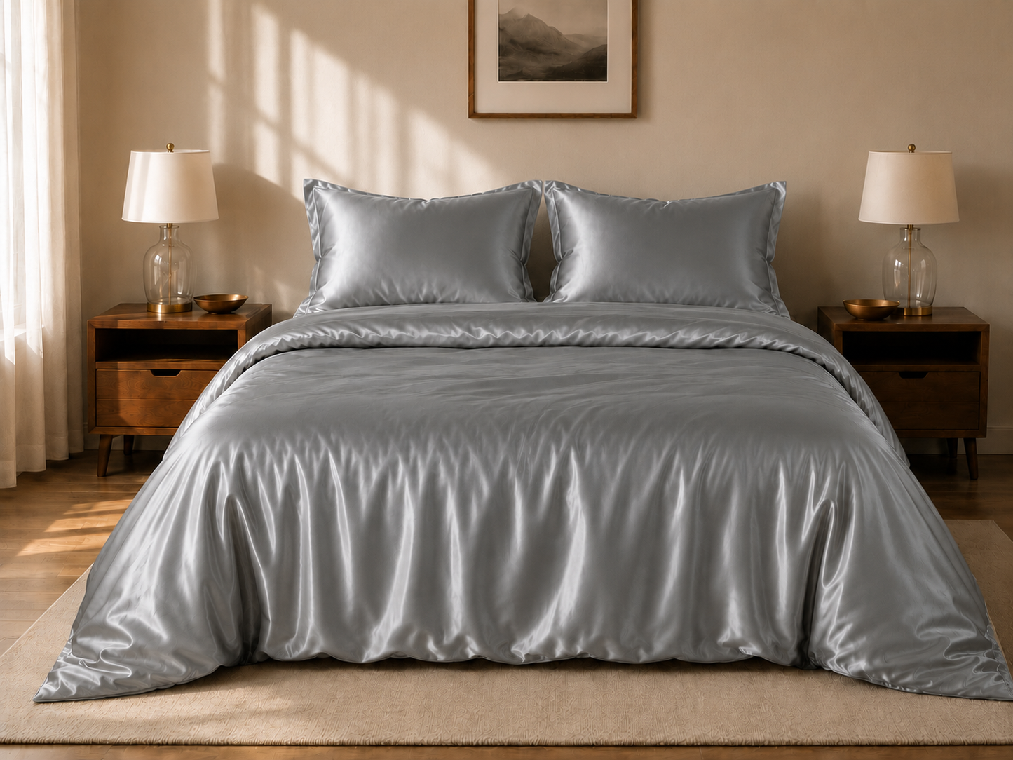 Grazamar Modal & Silk 4-Piece Duvet Cover Set