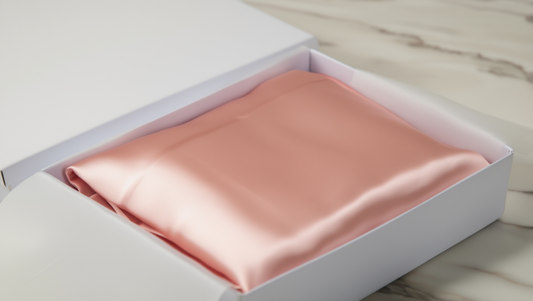 jade pillow case on a white box 