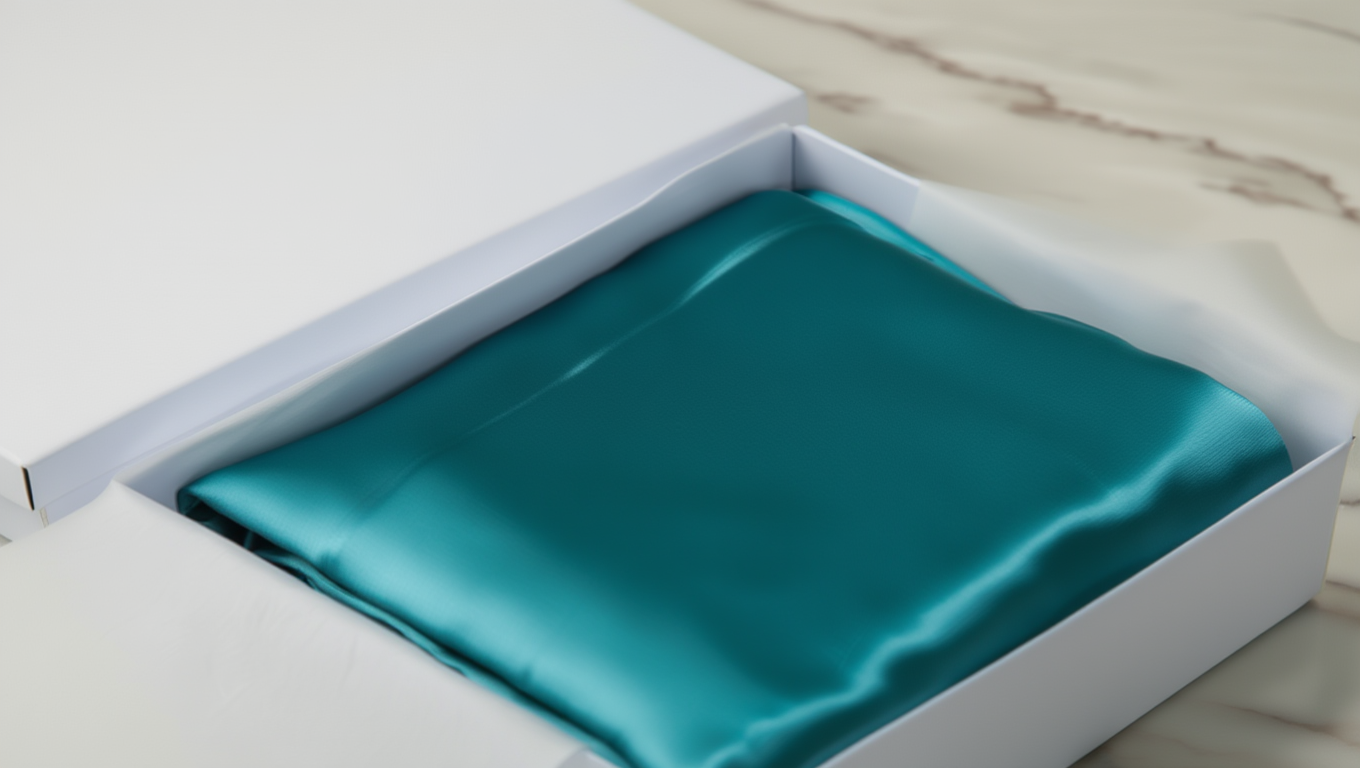 moonlight blue pillow case on a white box 